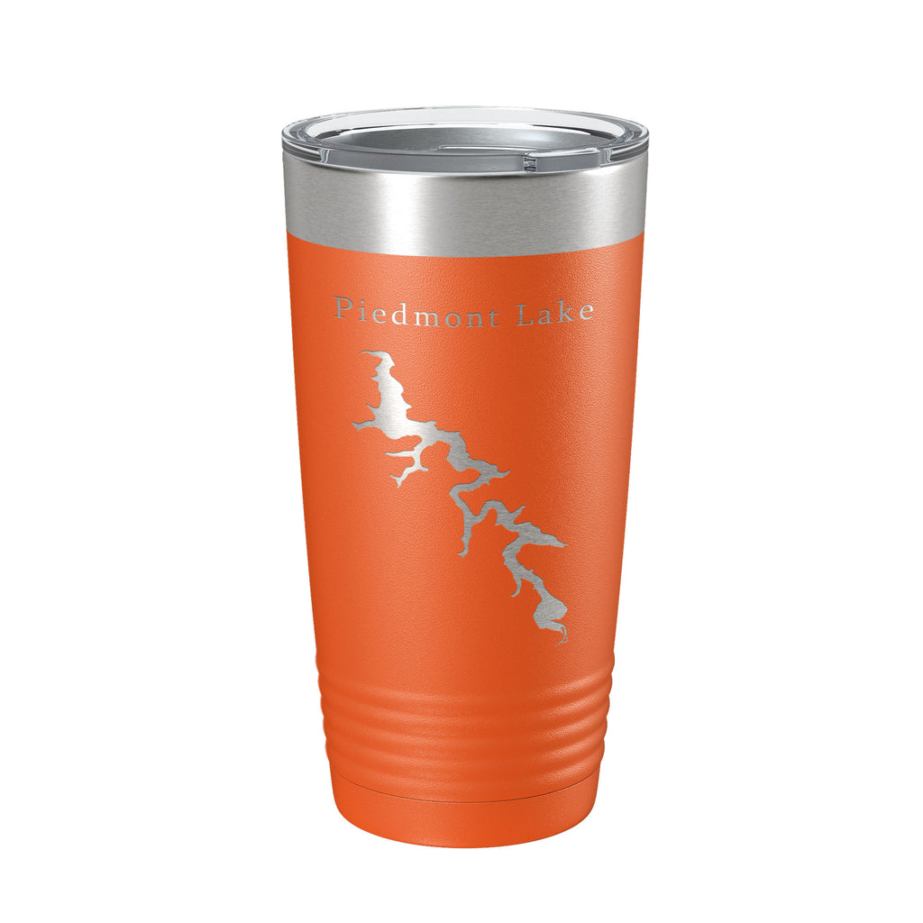 Piedmont Lake Map Tumbler Travel Mug Insulated Laser Engraved Coffee Cup Ohio 20 oz