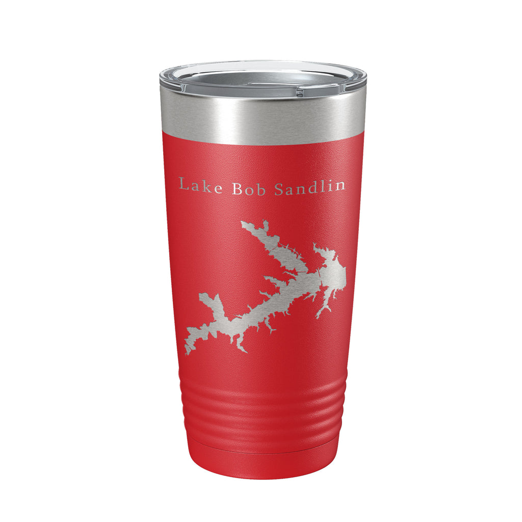 Lake Bob Sandlin Map Tumbler Travel Mug Insulated Laser Engraved Coffee Cup Monticello Reservoir Texas 20 oz