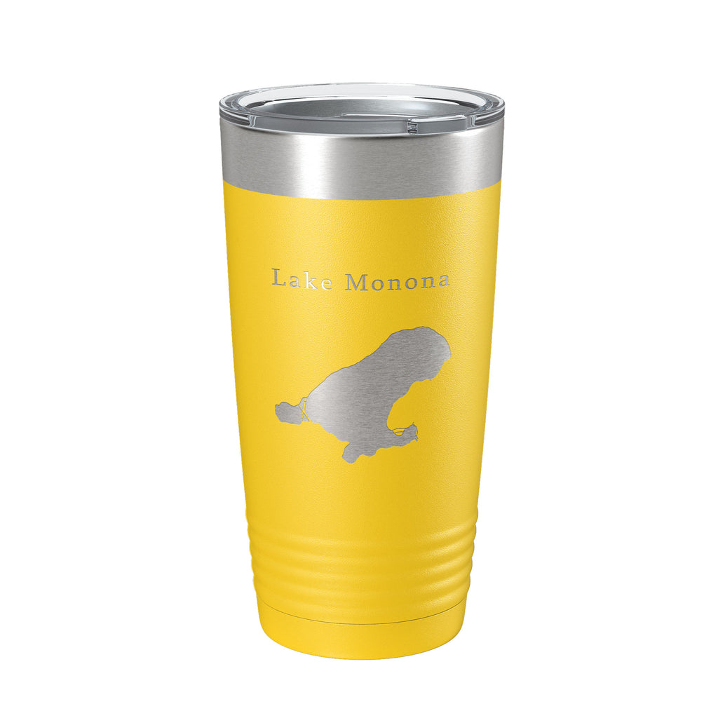 Lake Monona Map Tumbler Travel Mug Insulated Laser Engraved Coffee Cup Wisconsin 20 oz