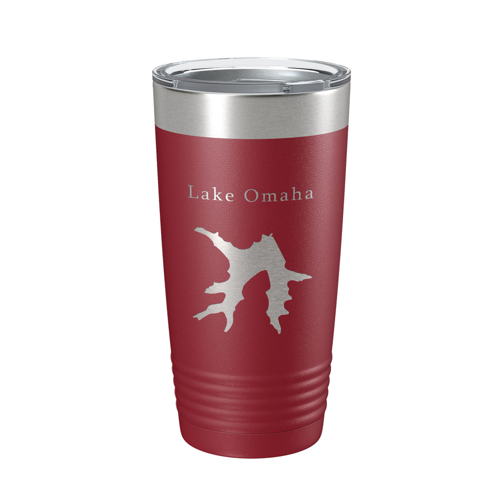 Lake Omaha Map Tumbler Travel Mug Insulated Laser Engraved Coffee Cup Arkansas 20 oz