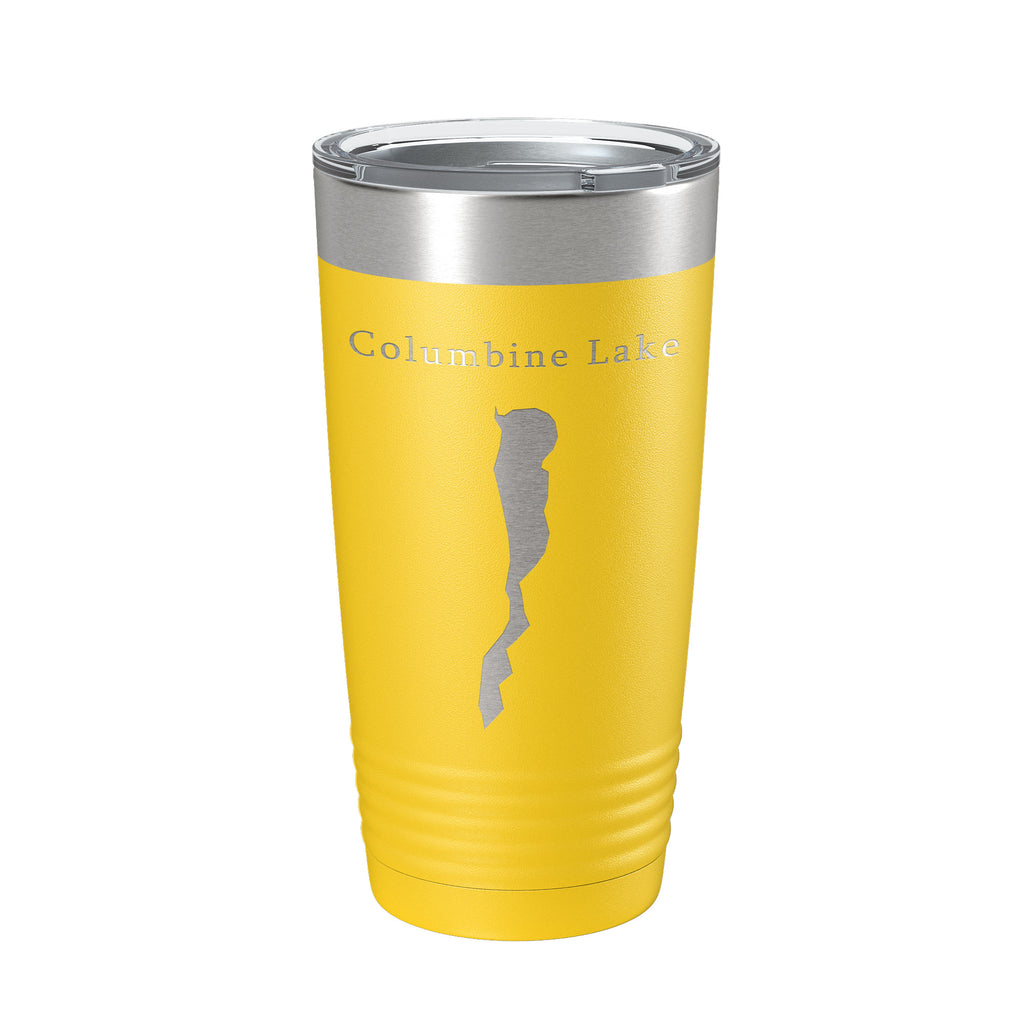 Columbine Lake Purgatory Map Tumbler Travel Mug Insulated Laser Engraved Coffee Cup Colorado 20 oz