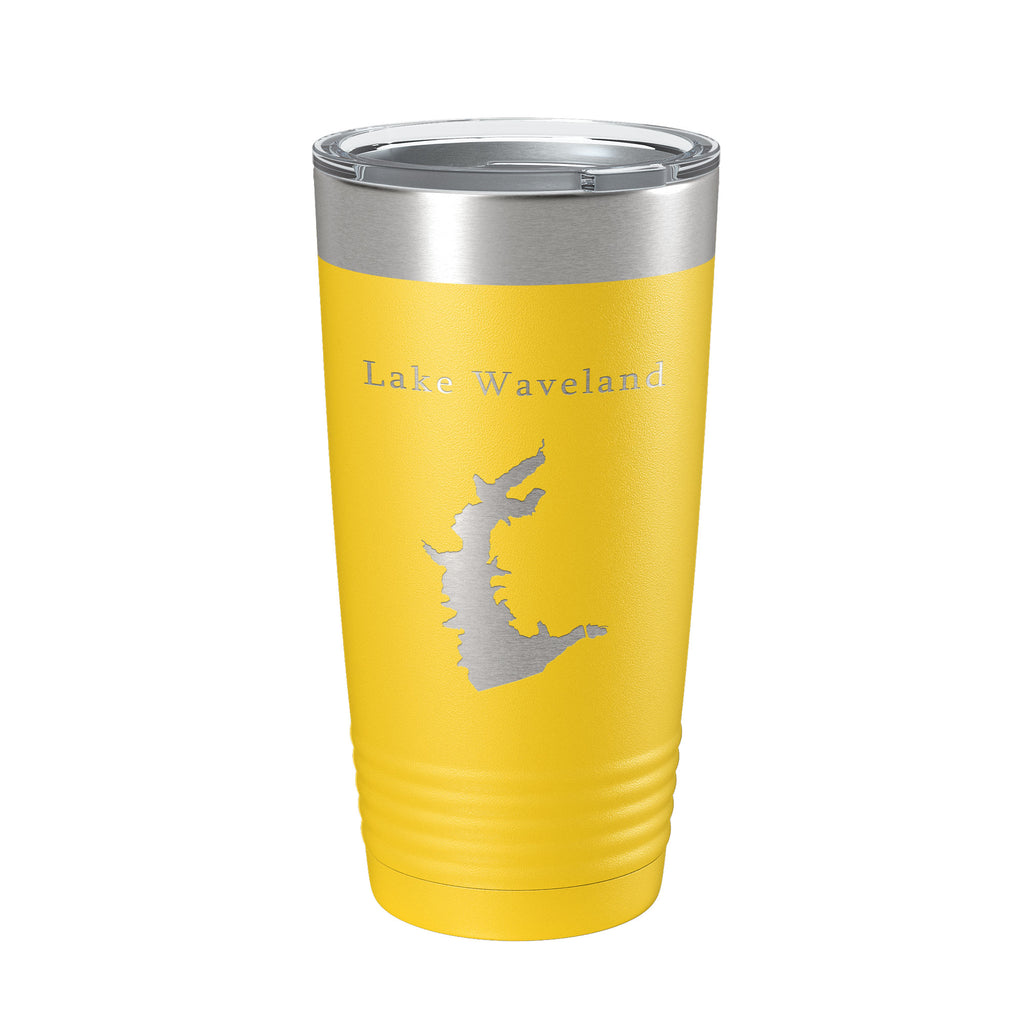 Lake Waveland Map Tumbler Travel Mug Insulated Laser Engraved Coffee Cup Indiana 20 oz