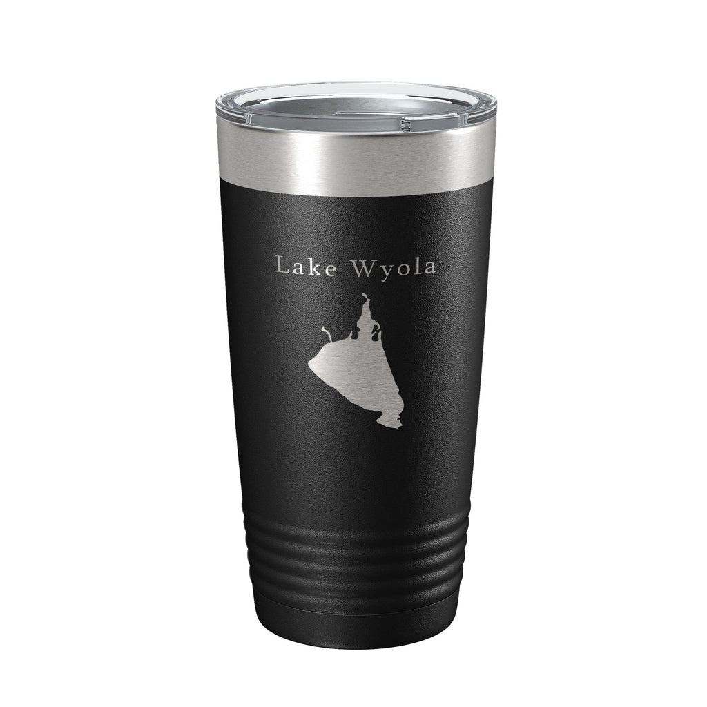 Lake Wyola Map Tumbler Travel Mug Insulated Laser Engraved Coffee Cup Massachusetts 20 oz