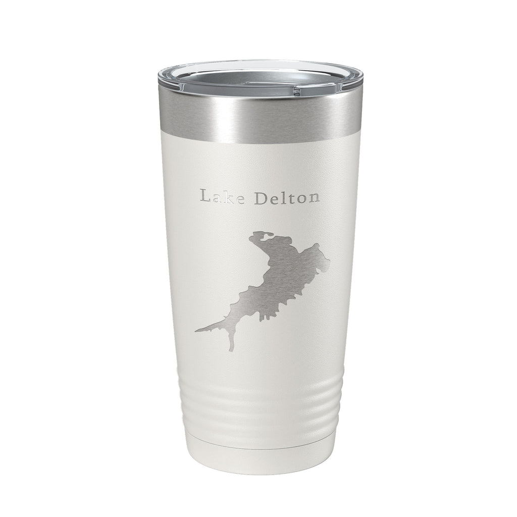 Lake Delton Map Tumbler Travel Mug Insulated Laser Engraved Coffee Cup Wisconsin 20 oz