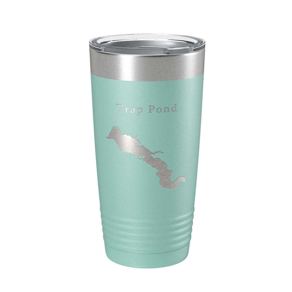 Trap Pond Tumbler Lake Map Travel Mug Insulated Laser Engraved Coffee Cup Delaware 20 oz