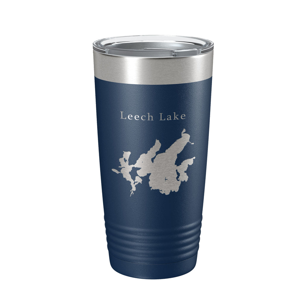 Leech Lake Map Tumbler Travel Mug Insulated Laser Engraved Coffee Cup Minnesota 20 oz