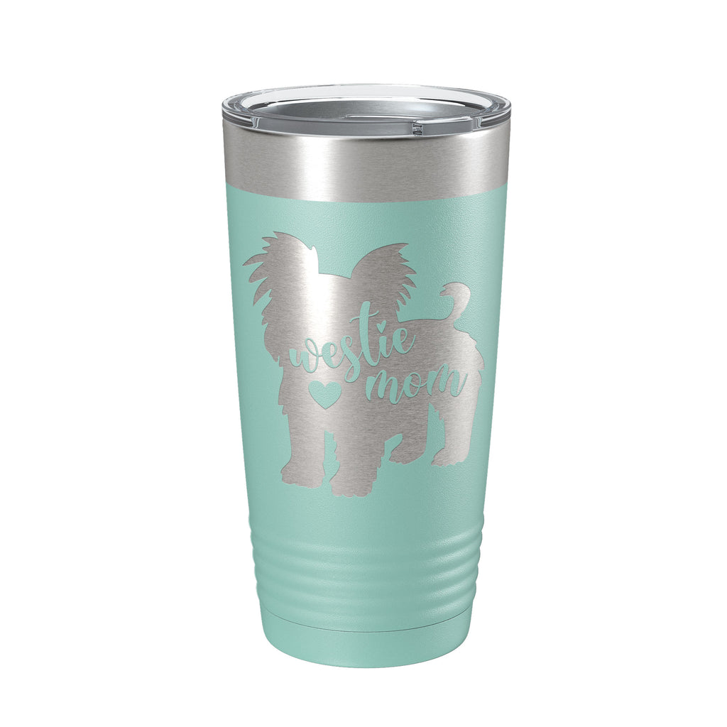 Westie Dog Mom Tumbler West Highland White Terrier Travel Mug Gift Insulated Laser Engraved Coffee Cup 20 oz