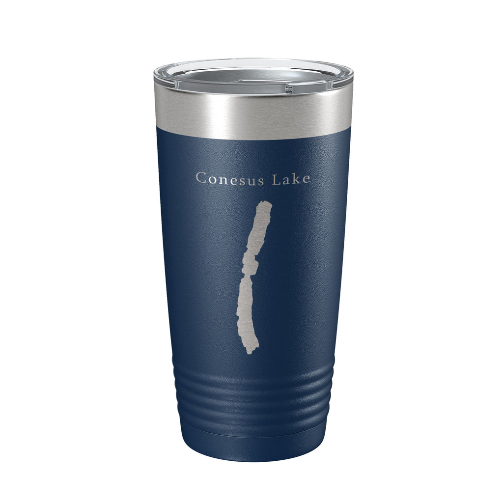 Conesus Lake Map Tumbler Travel Mug Insulated Laser Engraved Coffee Cup New York 20 oz