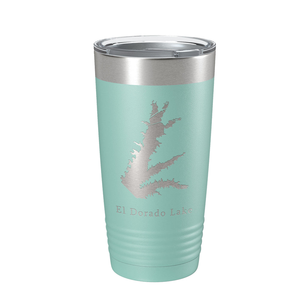 El Dorado Lake Map Tumbler Travel Mug Insulated Laser Engraved Coffee Cup Kansas 20 oz