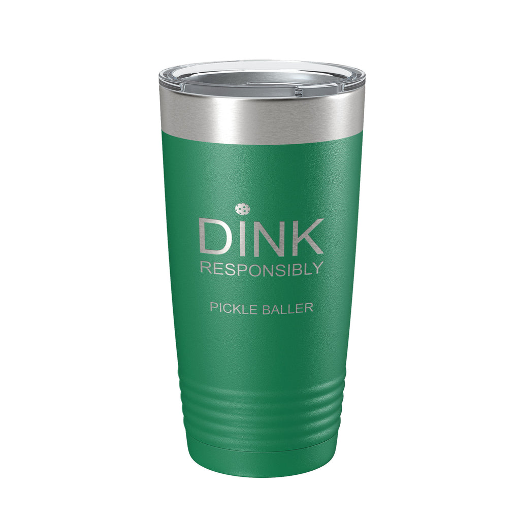 Pickleball Tumbler Dink Responsibly Travel Mug Gift Insulated Laser Engraved Coffee Cup 20 oz