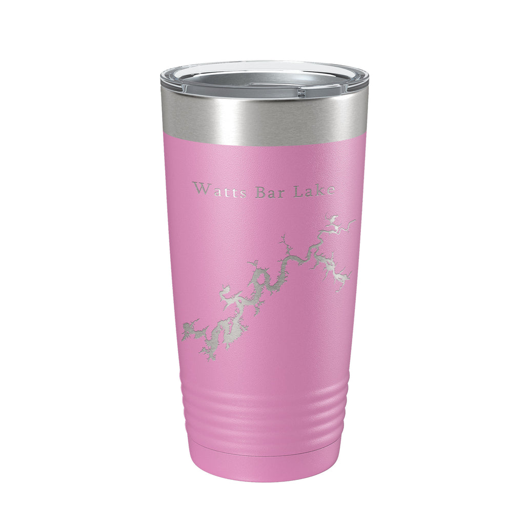 Watts Bar Lake Map Tumbler Travel Mug Insulated Laser Engraved Coffee Cup Tennessee 20 oz