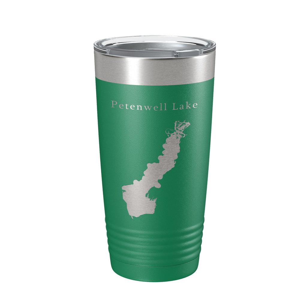 Petenwell Lake Map Tumbler Travel Mug Insulated Laser Engraved Coffee Cup Wisconsin 20 oz