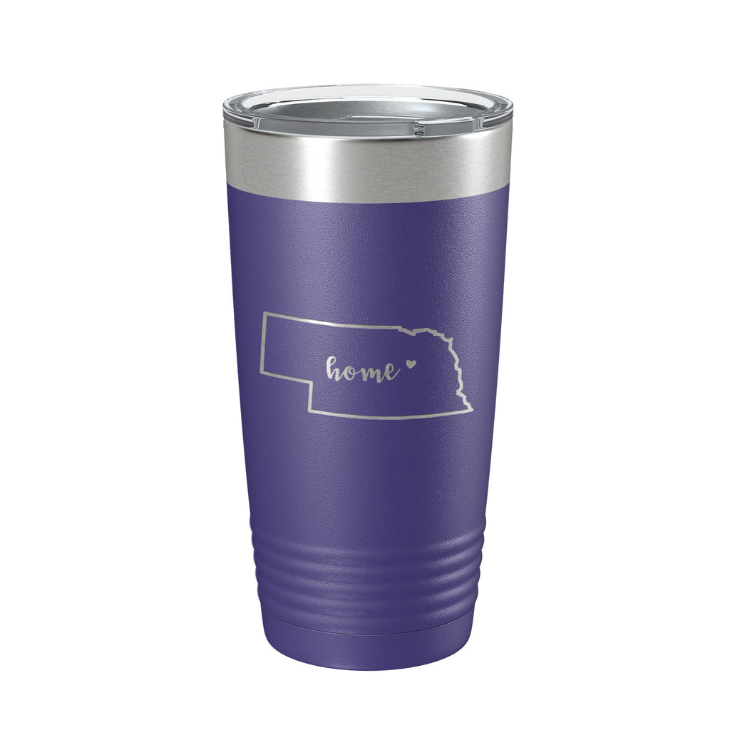 Nebraska Tumbler Home State Travel Mug Insulated Laser Engraved Map Coffee Cup 20 oz