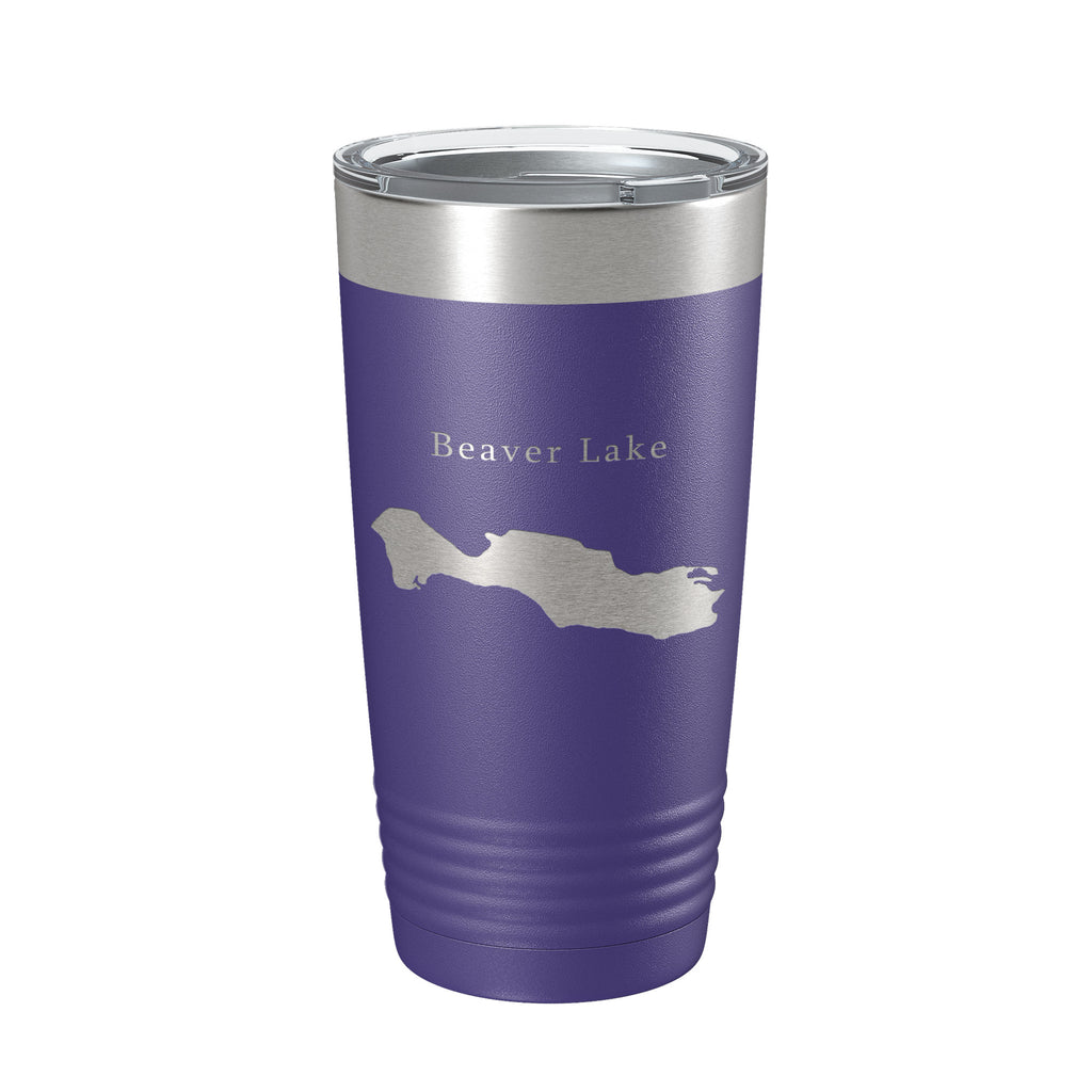 Beaver Lake Map Tumbler Travel Mug Insulated Laser Engraved Coffee Cup Asheville North Carolina 20 oz