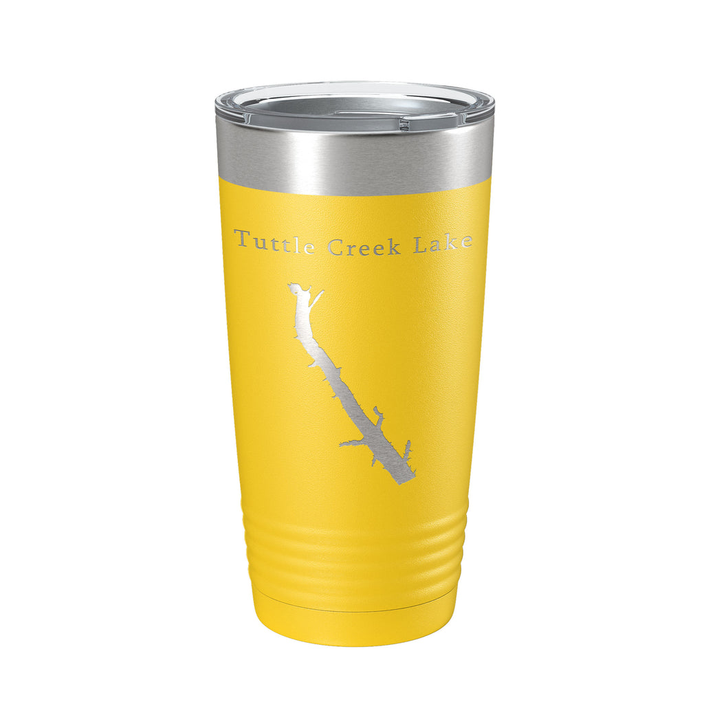 Tuttle Creek Lake Map Tumbler Travel Mug Insulated Laser Engraved Coffee Cup Kansas 20 oz