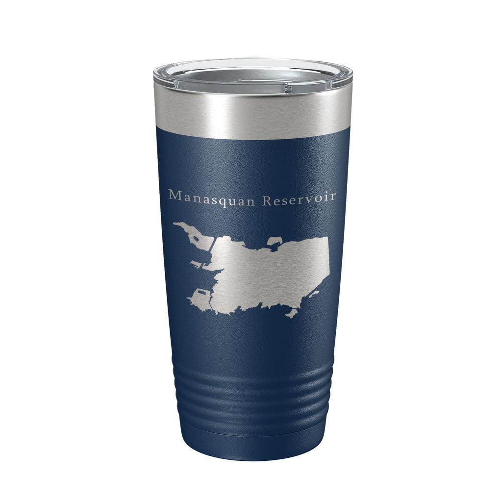 Manasquan Reservoir Tumbler Lake Map Travel Mug Insulated Laser Engraved Coffee Cup New Jersey 20 oz