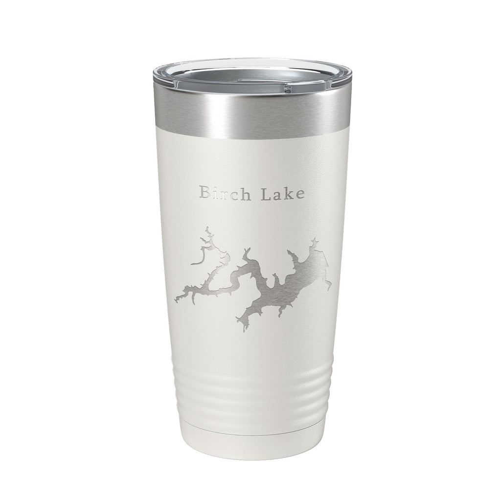 Birch Lake Map Tumbler Travel Mug Insulated Laser Engraved Coffee Cup Oklahoma 20 oz