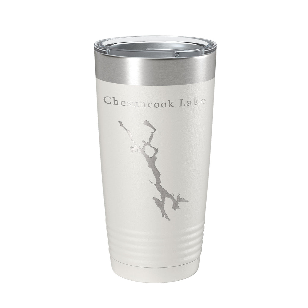 Chesuncook Lake Map Tumbler Travel Mug Insulated Laser Engraved Coffee Cup Maine 20 oz