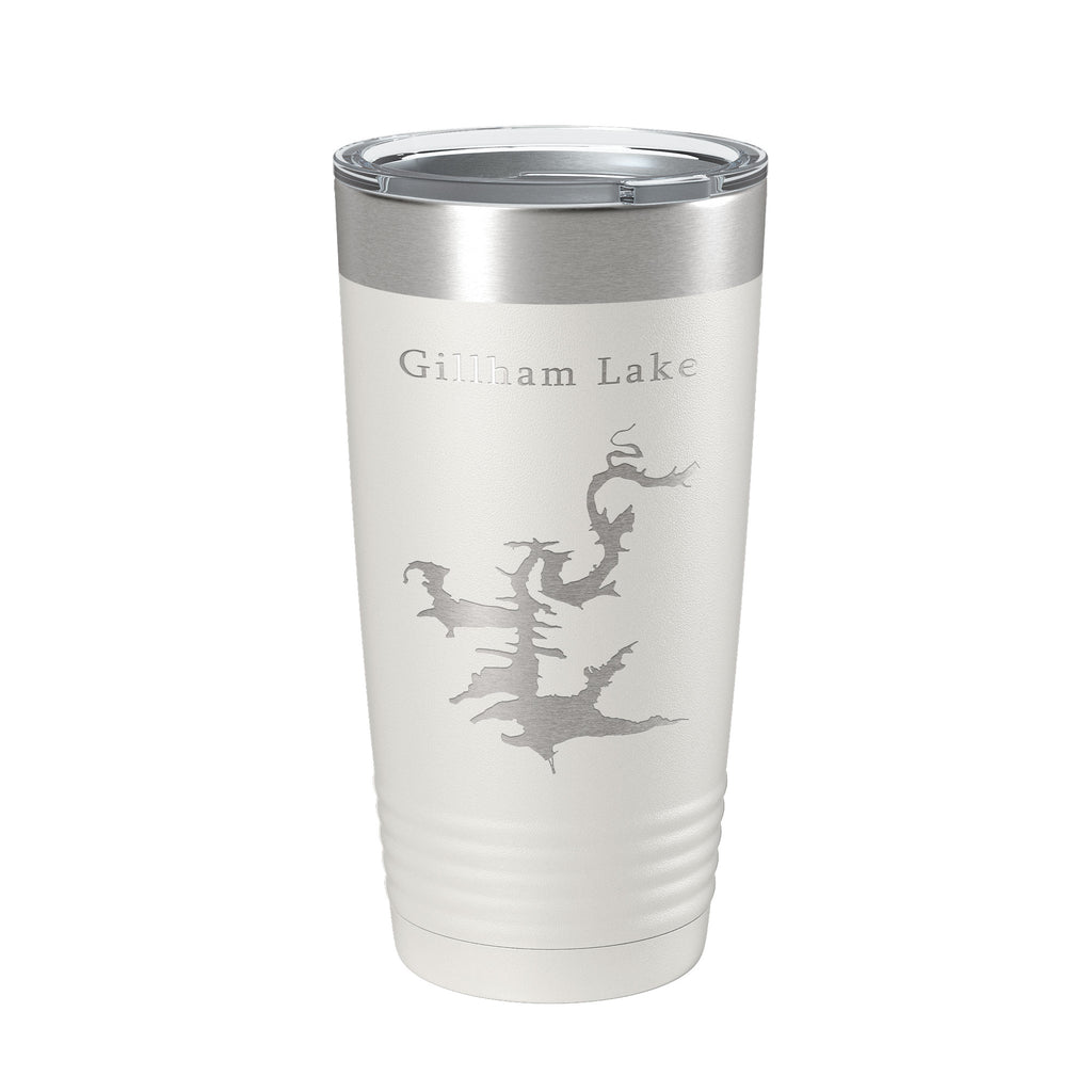 Gillham Lake Map Tumbler Travel Mug Insulated Laser Engraved Coffee Cup Arkansas 20 oz