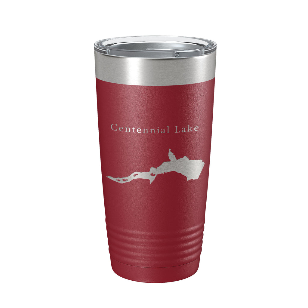 Centennial Lake Map Tumbler Travel Mug Insulated Laser Engraved Coffee Cup Maryland 20 oz