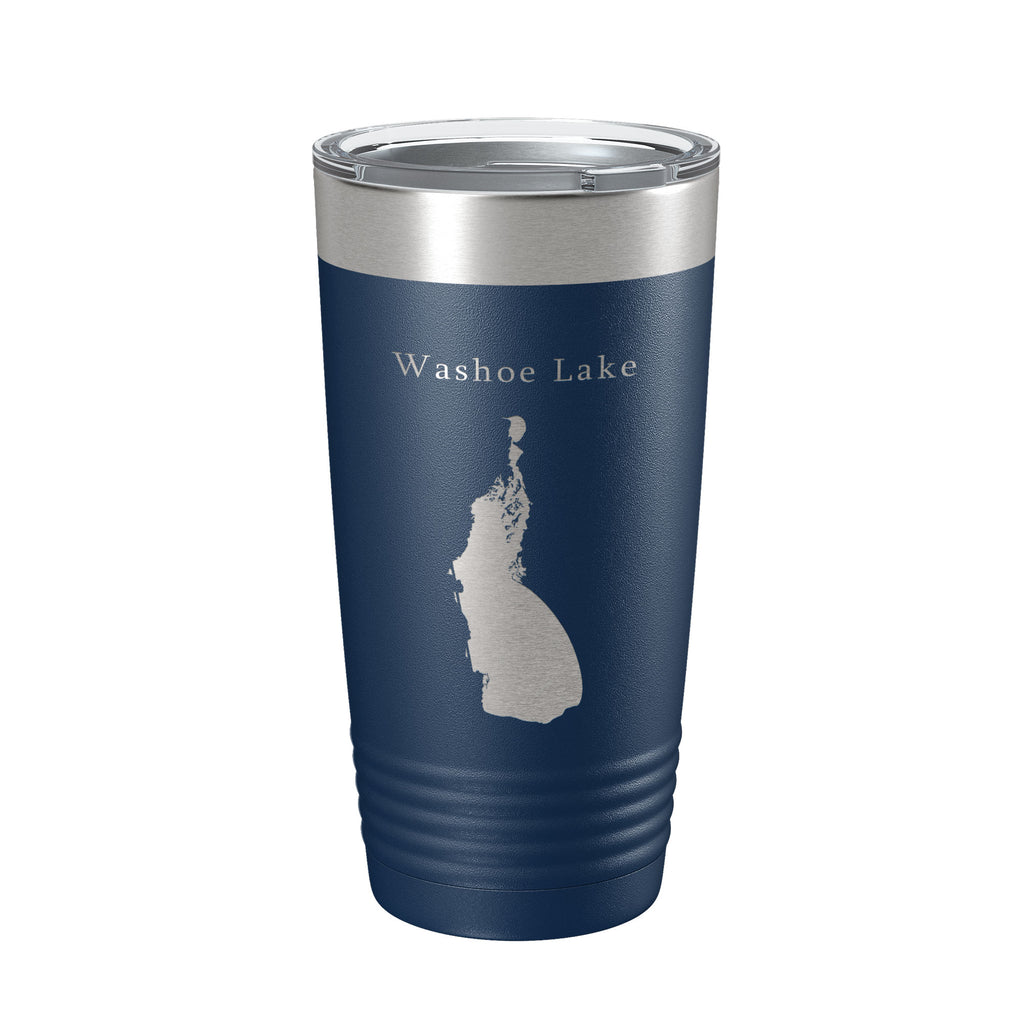 Washoe Lake Map Tumbler Travel Mug Insulated Laser Engraved Coffee Cup Nevada 20 oz