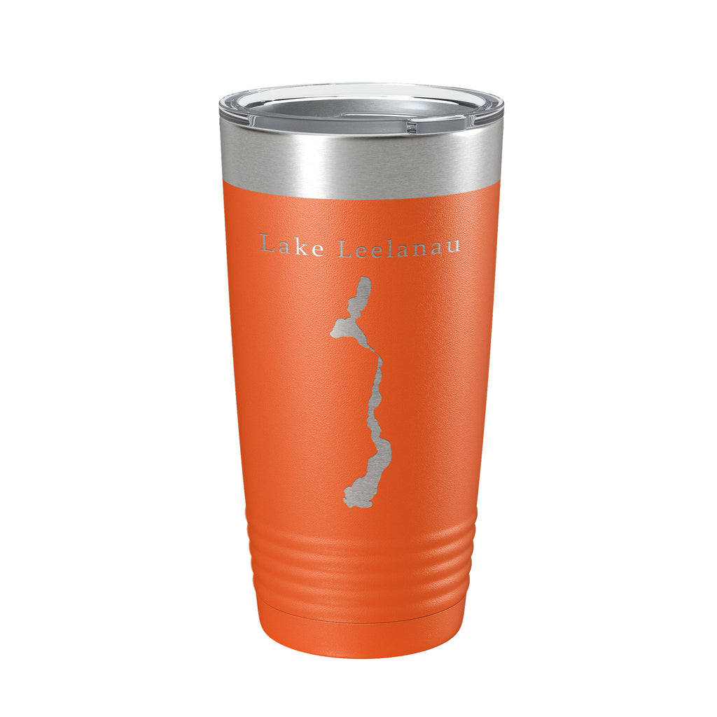 Lake Leelanau Map Tumbler Travel Mug Insulated Laser Engraved Coffee Cup Michigan 20 oz