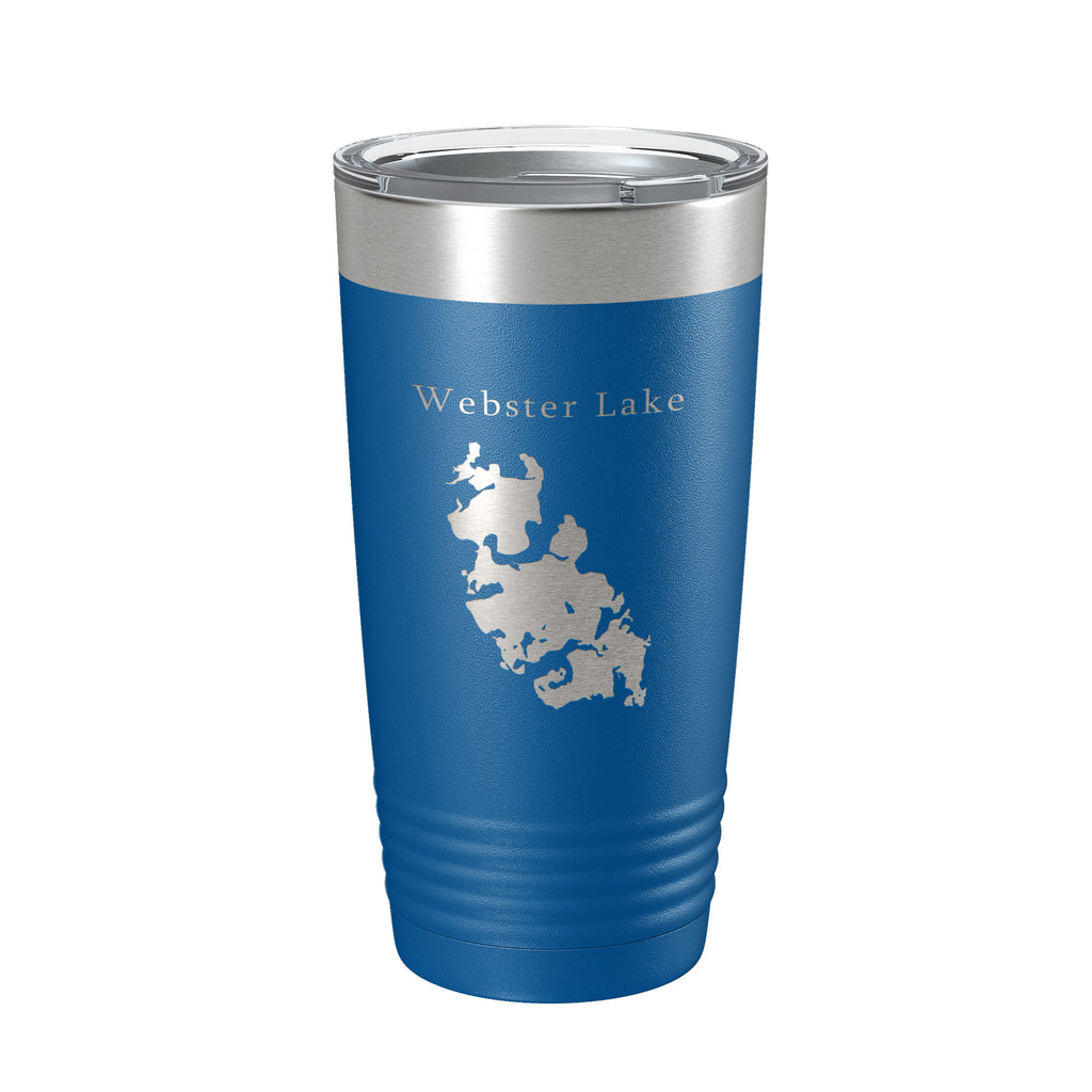 Webster Lake Map Tumbler Travel Mug Insulated Laser Engraved Coffee Cup Massachusetts 20 oz