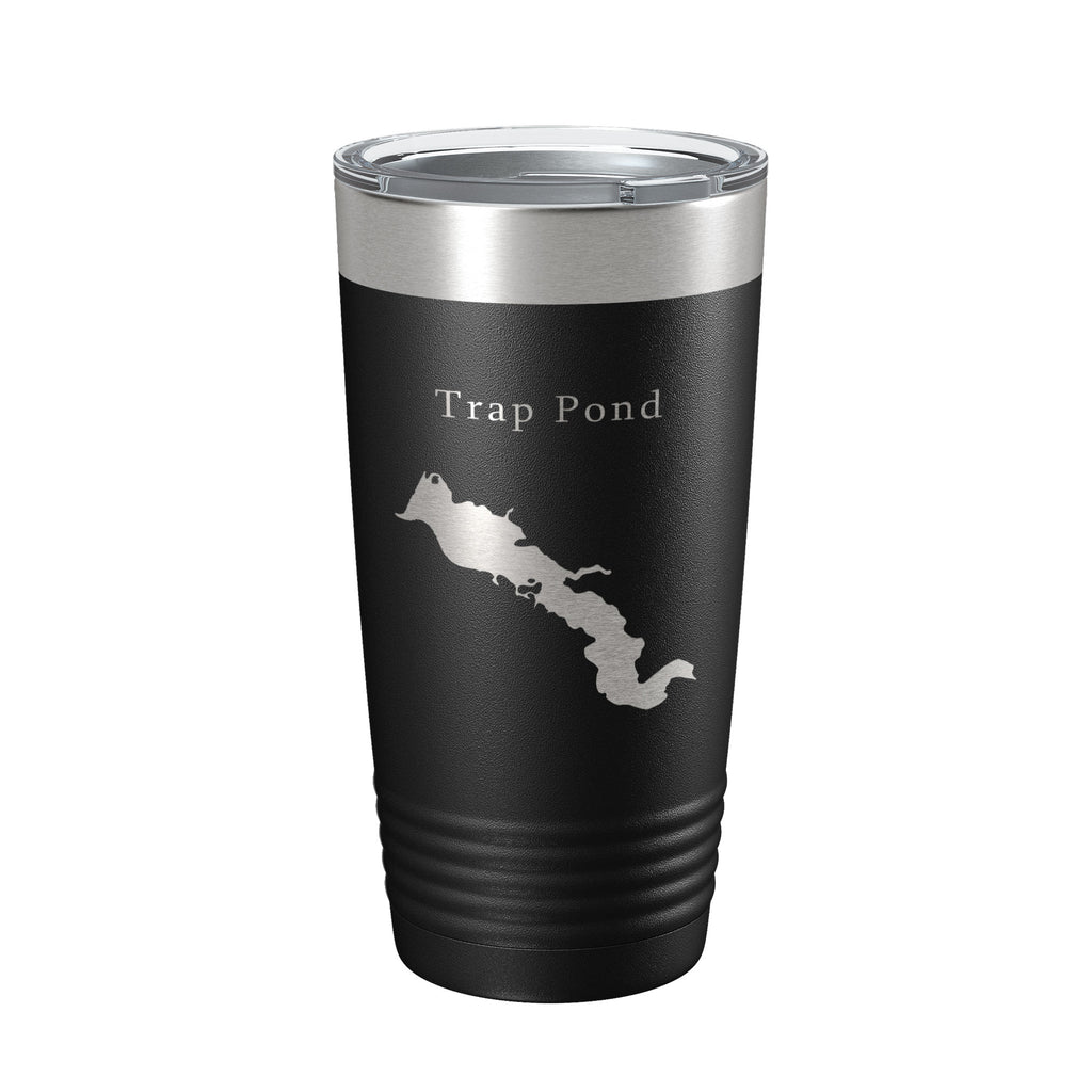 Trap Pond Tumbler Lake Map Travel Mug Insulated Laser Engraved Coffee Cup Delaware 20 oz