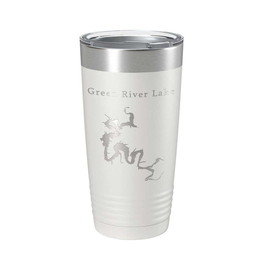 Green River Lake Map Tumbler Travel Mug Insulated Laser Engraved Coffee Cup Kentucky 20 oz