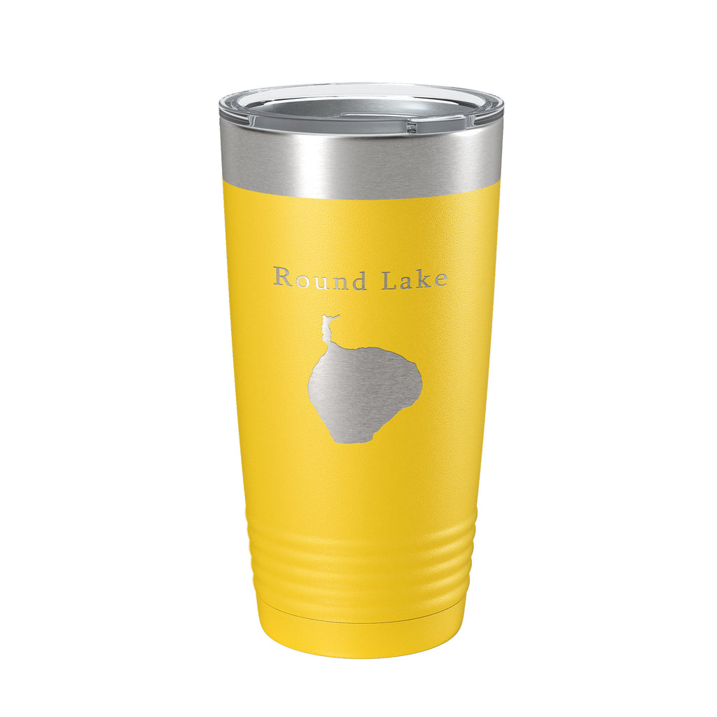 Round Lake Map Tumbler Travel Mug Insulated Laser Engraved Coffee Cup Michigan 20 oz