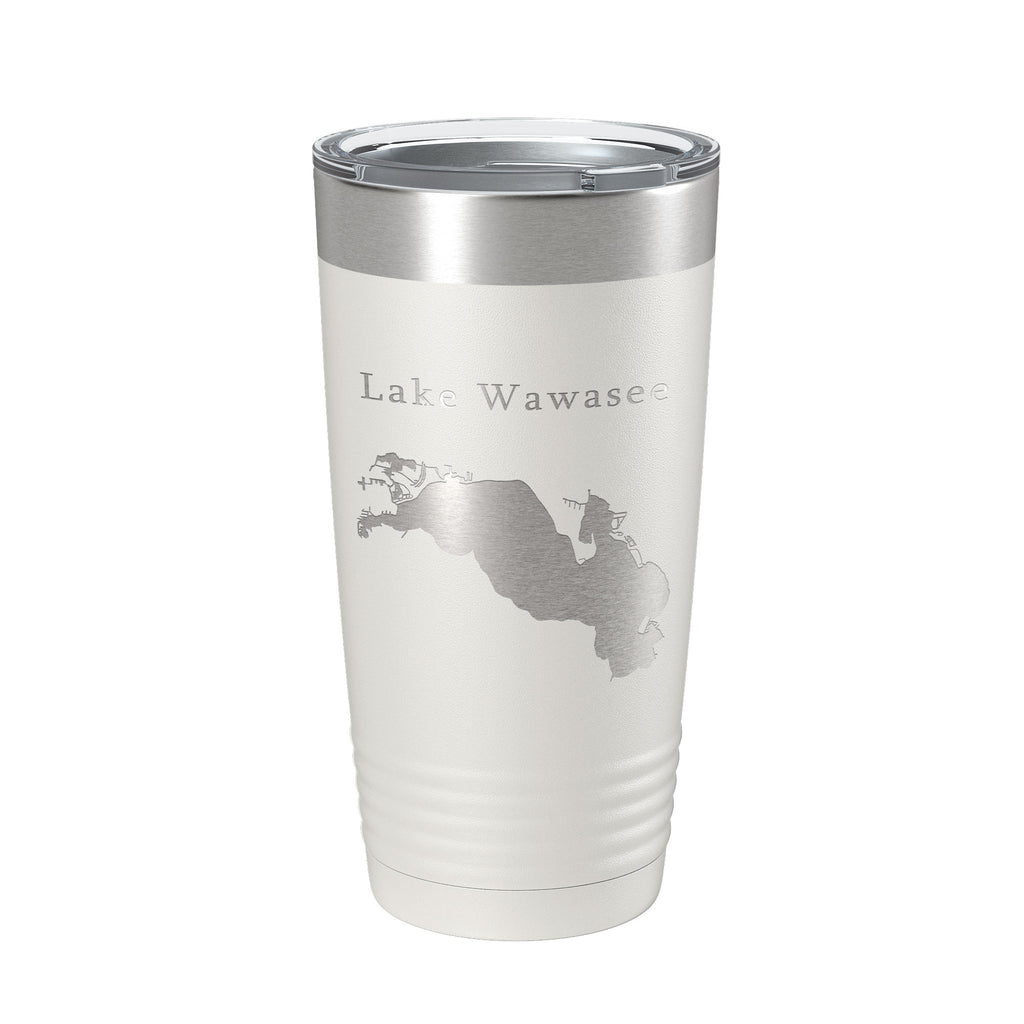 Lake Wawasee Map Tumbler Travel Mug Insulated Laser Engraved Coffee Cup Indiana 20 oz