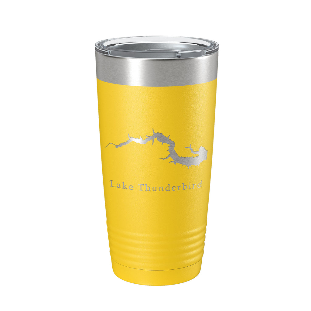 Lake Thunderbird Map Tumbler Travel Mug Insulated Laser Engraved Coffee Cup Illinois 20 oz