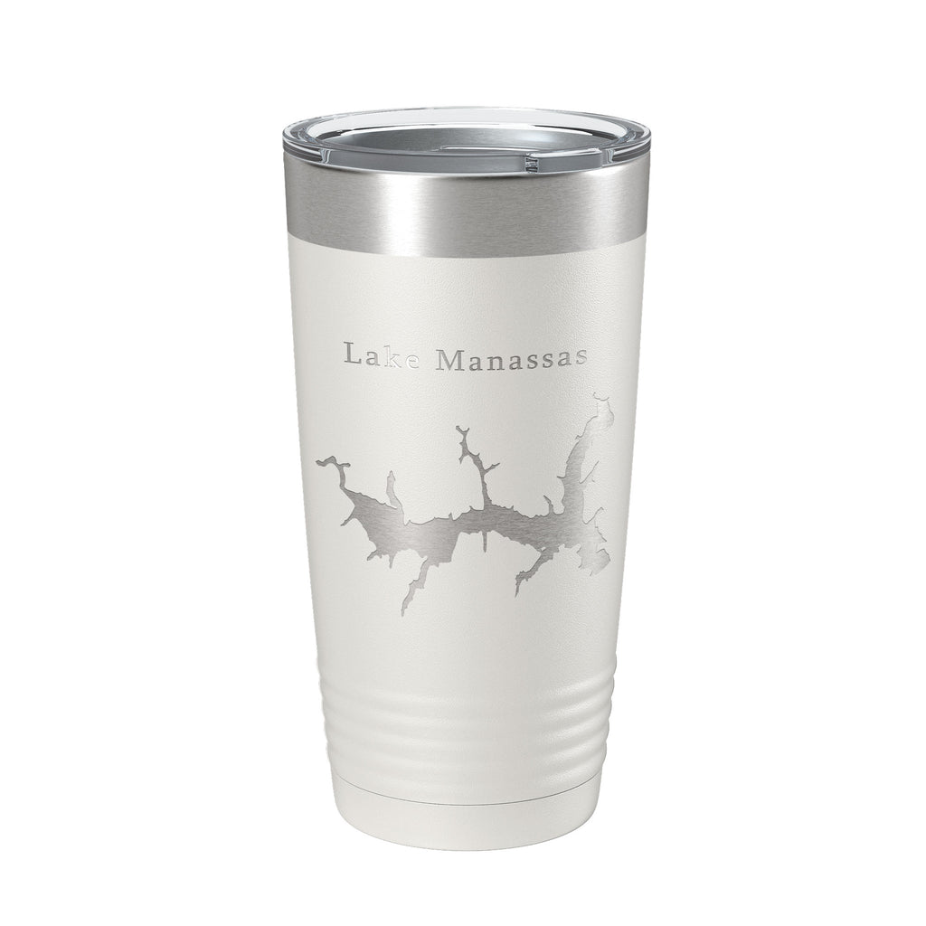 Lake Manassas Map Tumbler Travel Mug Insulated Laser Engraved Coffee Cup Virginia 20 oz