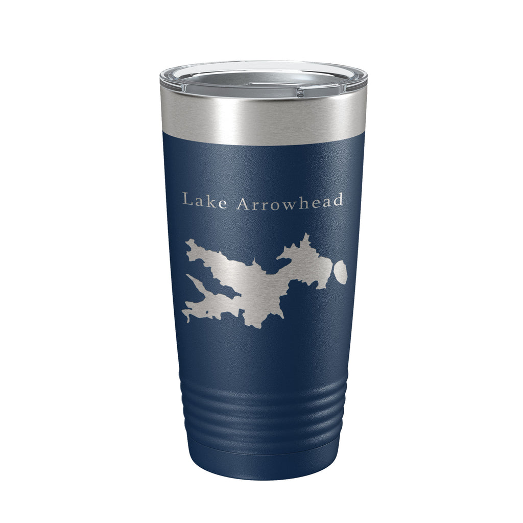 Lake Arrowhead Map Tumbler Travel Mug Insulated Laser Engraved Coffee Cup California 20 oz