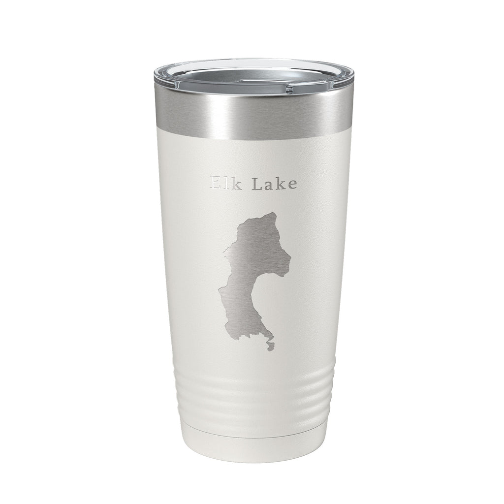 Elk Lake Map Tumbler Travel Mug Insulated Laser Engraved Coffee Cup Oregon 20 oz