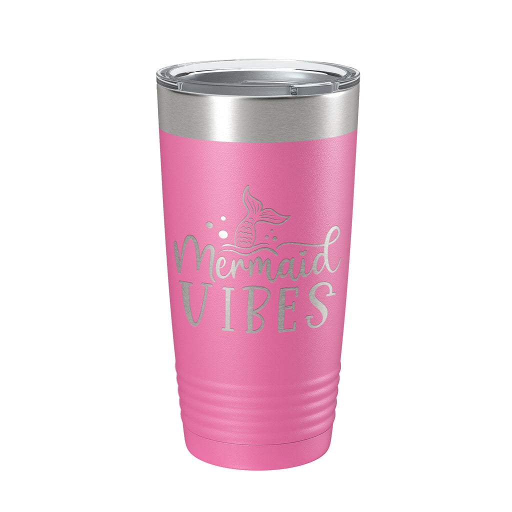 Mermaid Vibes Tumbler Travel Mug Insulated Laser Engraved Coffee Cup 20 oz