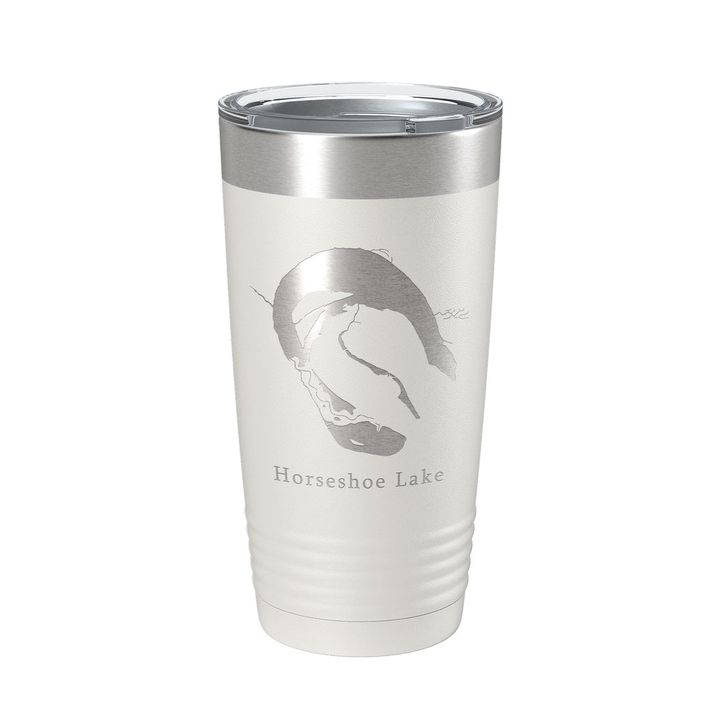 Horseshoe Porter & Mud Lakes Map Tumbler Travel Mug Insulated Laser Engraved Coffee Cup Arkansas 20 oz