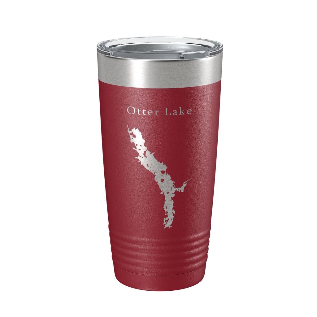 Otter Lake Map Tumbler Travel Mug Insulated Laser Engraved Coffee Cup Colburn Wisconsin 20 oz