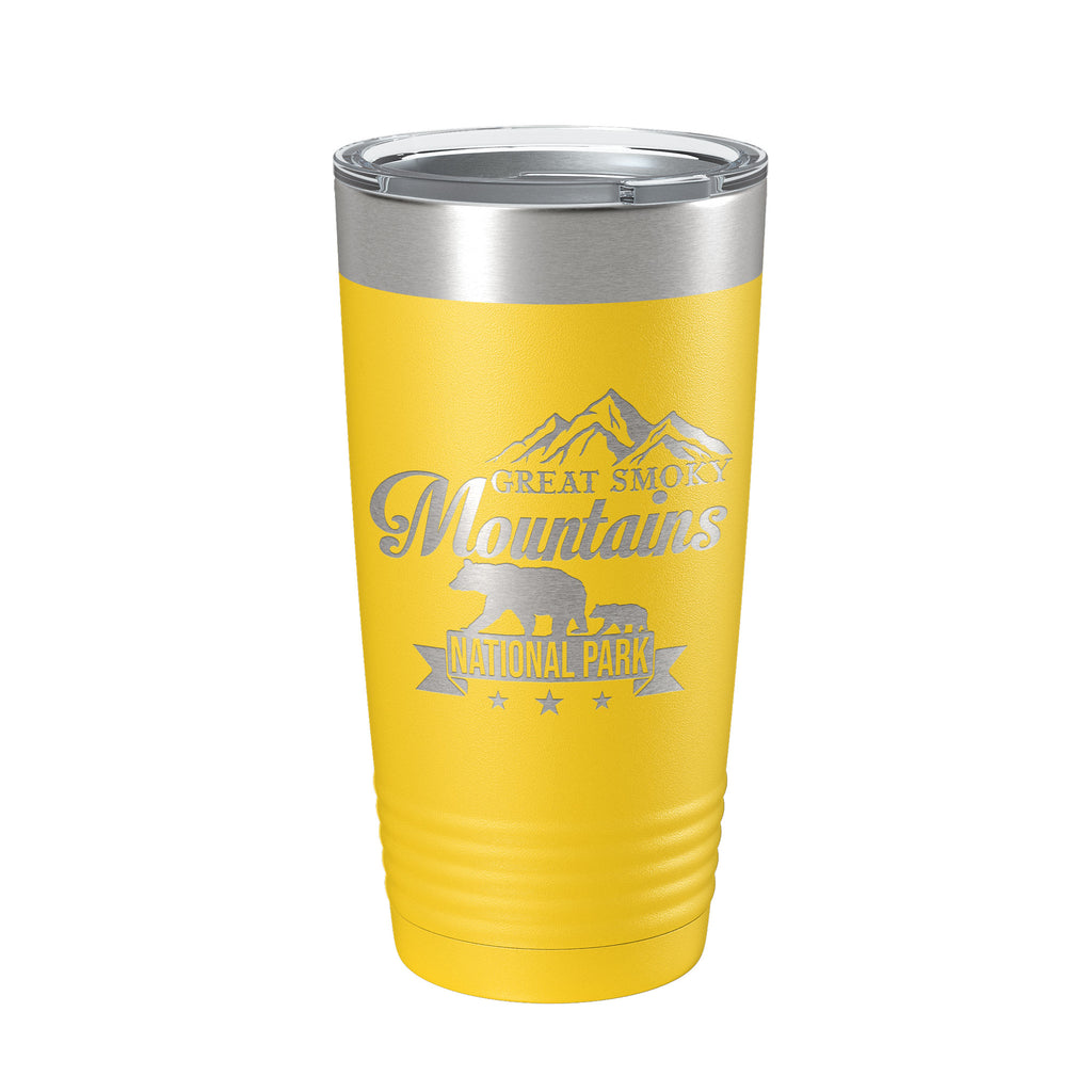 Great Smoky Mountains National Park Bear Tumbler GSMNP Travel Mug Gift Insulated Laser Engraved Coffee Cup 20 oz