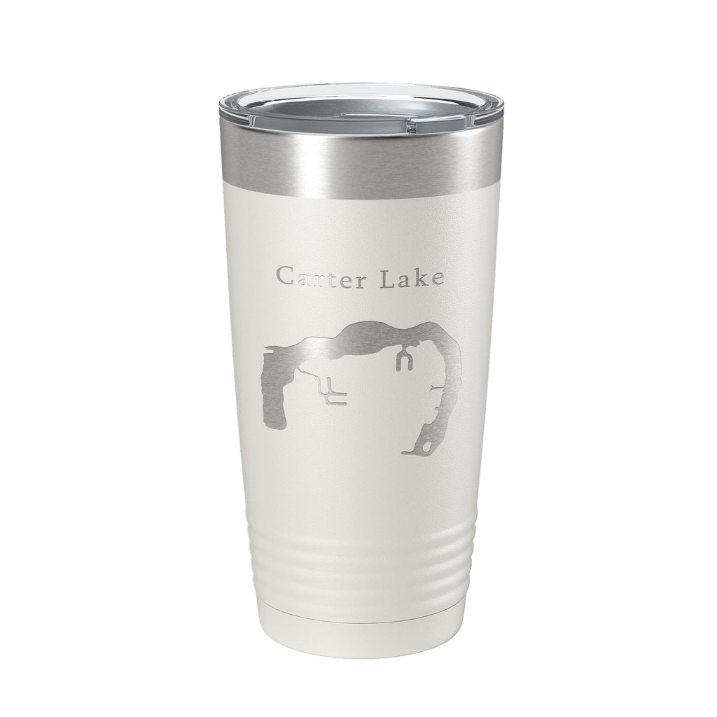 Carter Lake Map Tumbler Travel Mug Insulated Laser Engraved Coffee Cup Iowa Omaha Nebraska 20 oz