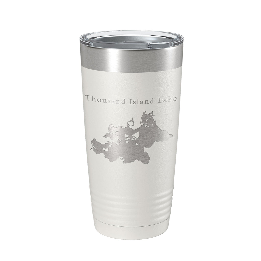 Thousand Island Lake Cisco Chain Map Tumbler Travel Mug Insulated Laser Engraved Coffee Cup Michigan 20 oz