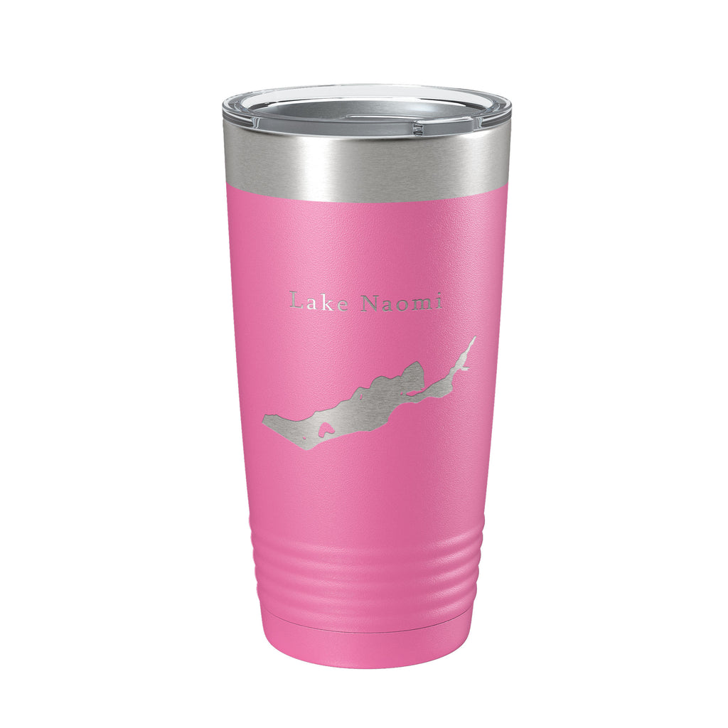 Lake Naomi Map Tumbler Travel Mug Insulated Laser Engraved Coffee Cup Pennsylvania 20 oz