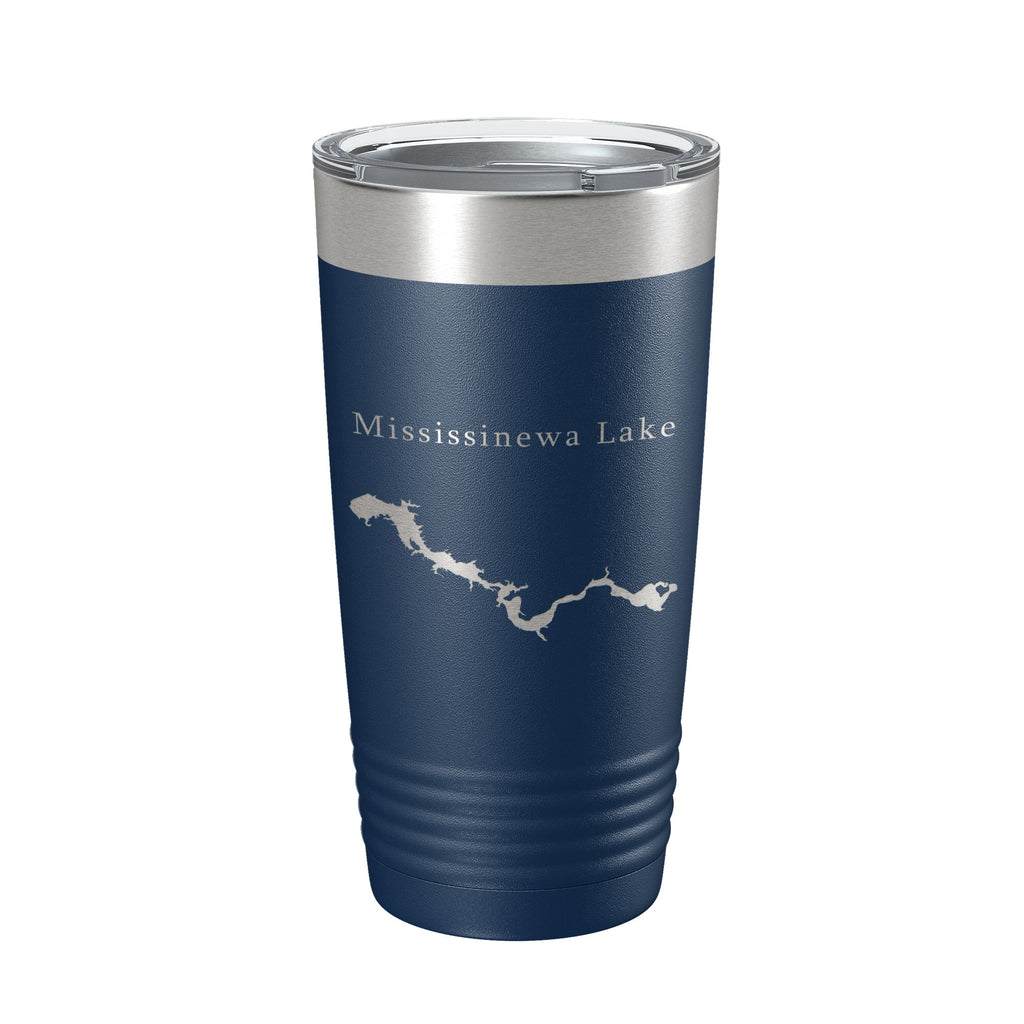 Mississinewa Lake Map Tumbler Travel Mug Insulated Laser Engraved Coffee Cup River Indiana 20 oz