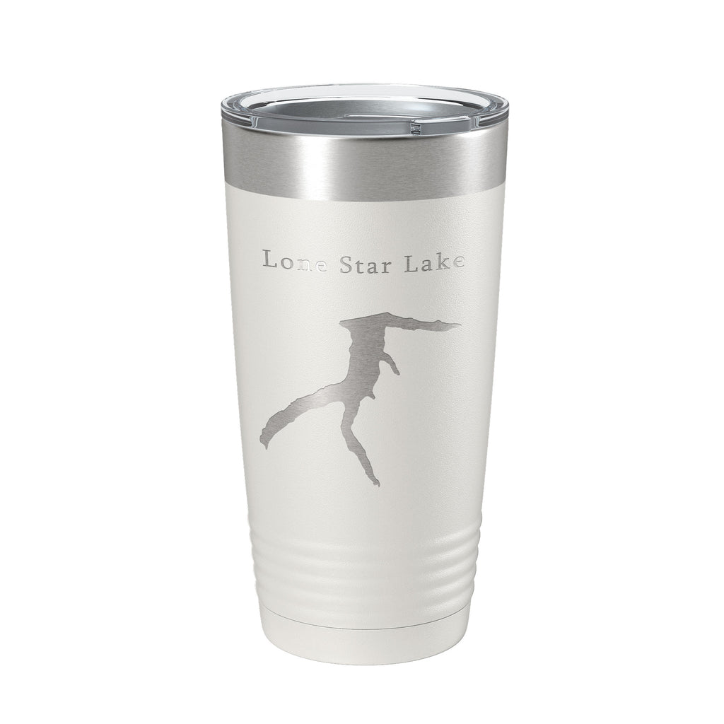 Lone Star Lake Map Tumbler Travel Mug Insulated Laser Engraved Coffee Cup Kansas 20 oz