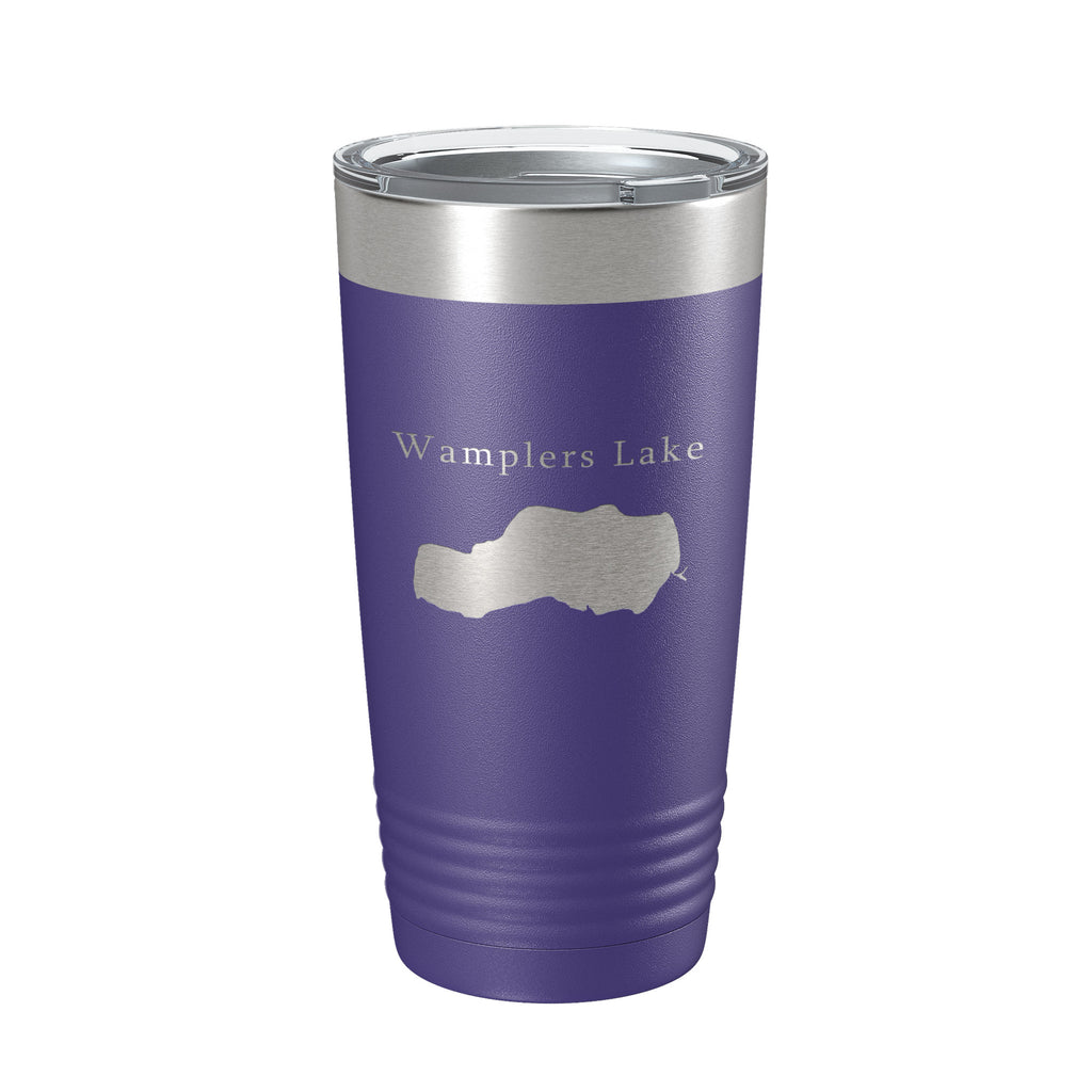 Wamplers Lake Map Tumbler Travel Mug Insulated Laser Engraved Coffee Cup Michigan 20 oz