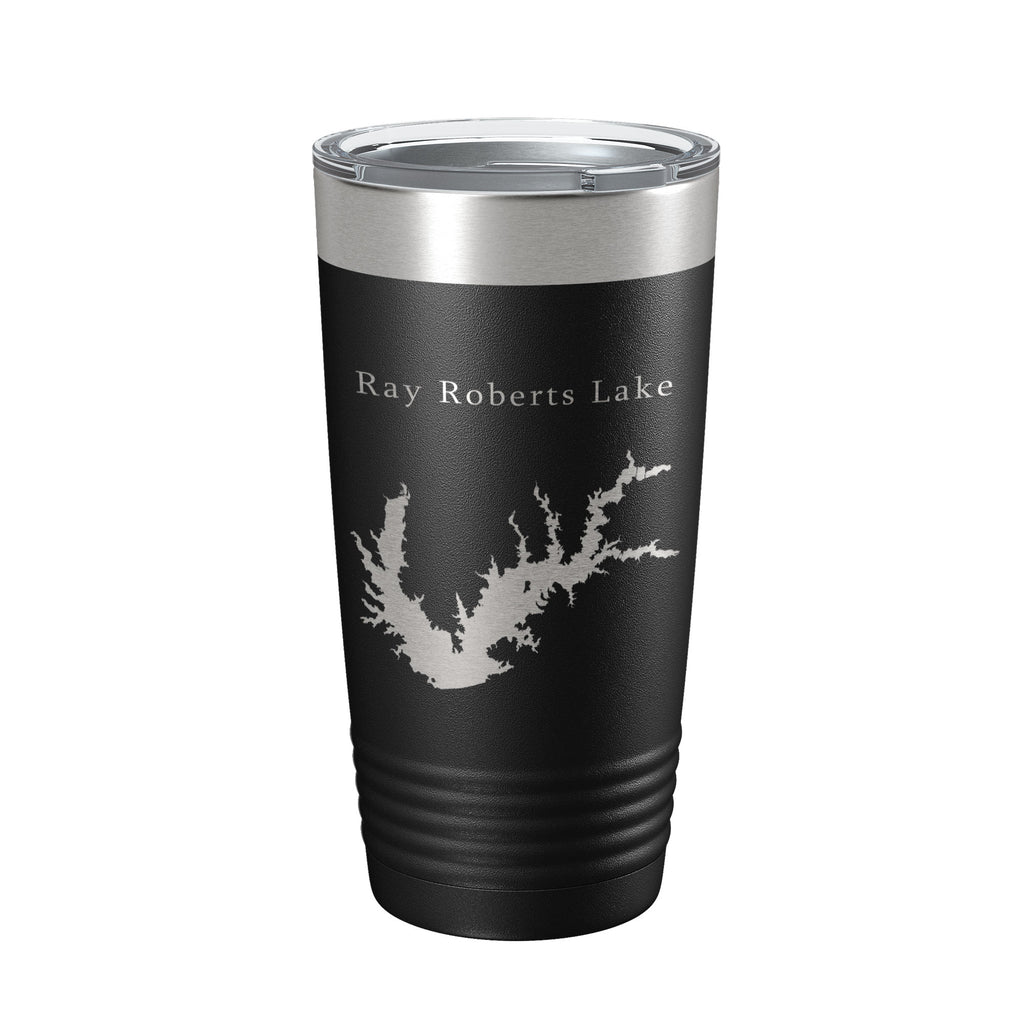 Ray Roberts Lake Map Tumbler Travel Mug Insulated Laser Engraved Coffee Cup Texas 20 oz