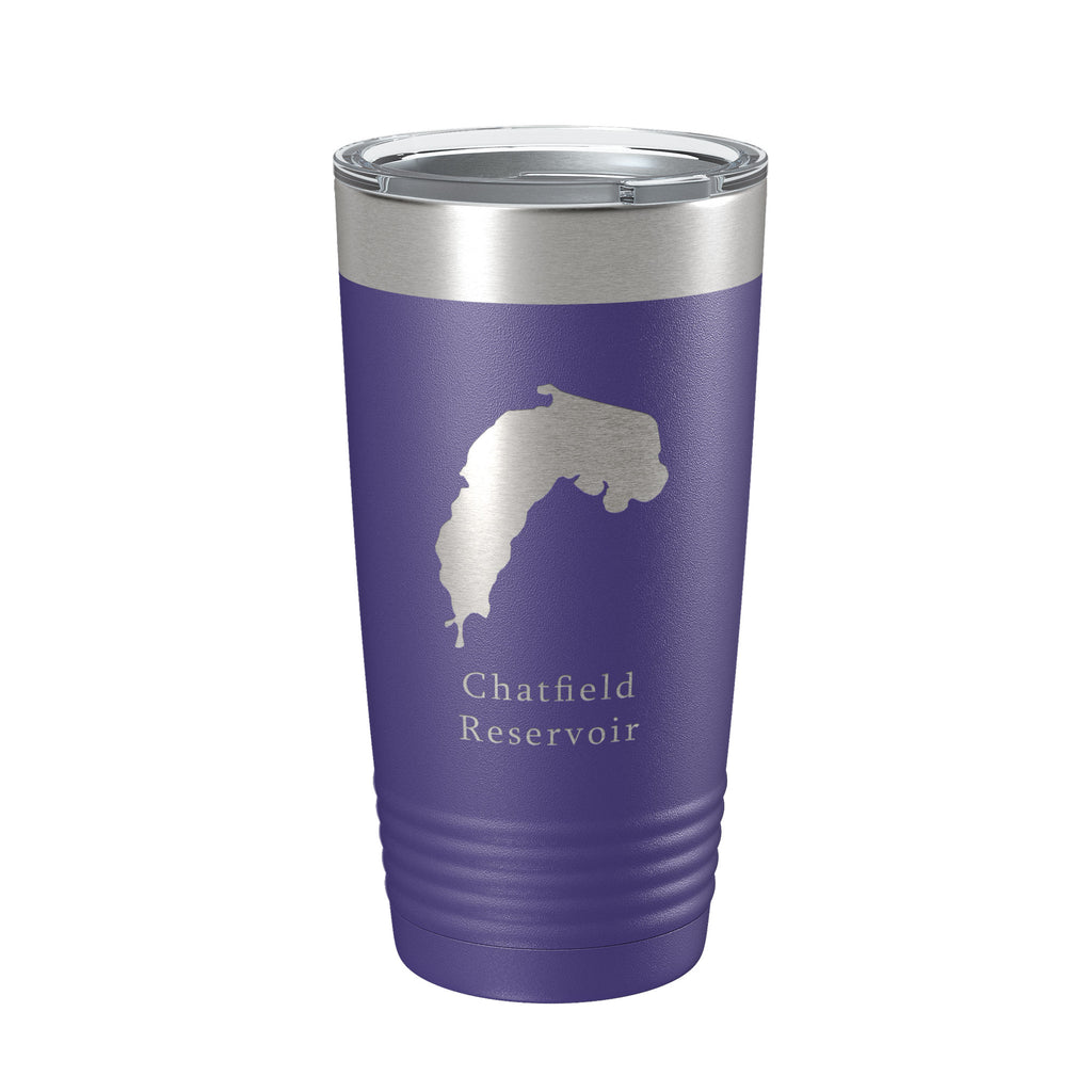 Chatfield Reservoir Tumbler Lake Map Travel Mug Insulated Laser Engraved Coffee Cup Colorado 20 oz