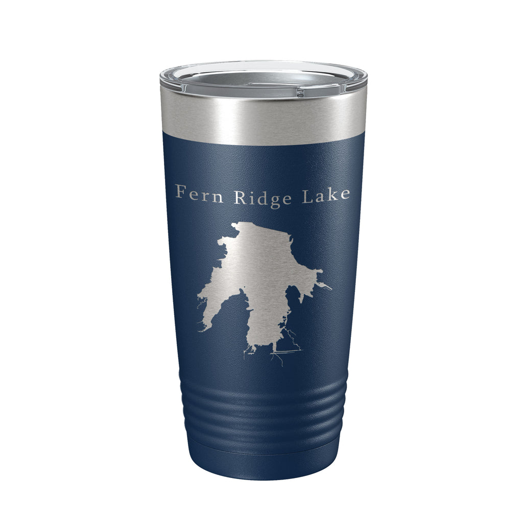 Fern Ridge Lake Map Tumbler Travel Mug Insulated Laser Engraved Coffee Cup Oregon 20 oz