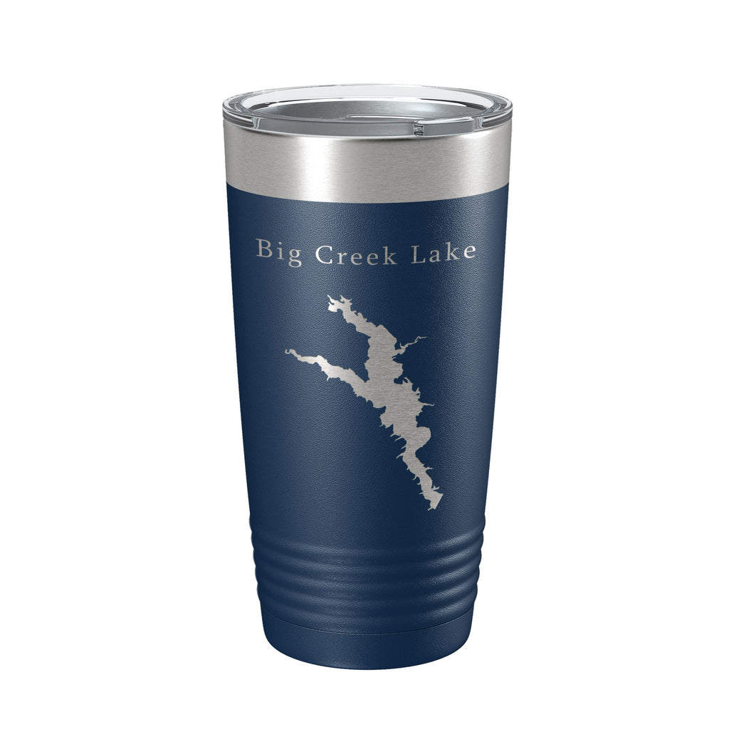 Big Creek Lake Map Tumbler Travel Mug Insulated Laser Engraved Coffee Cup Iowa 20 oz