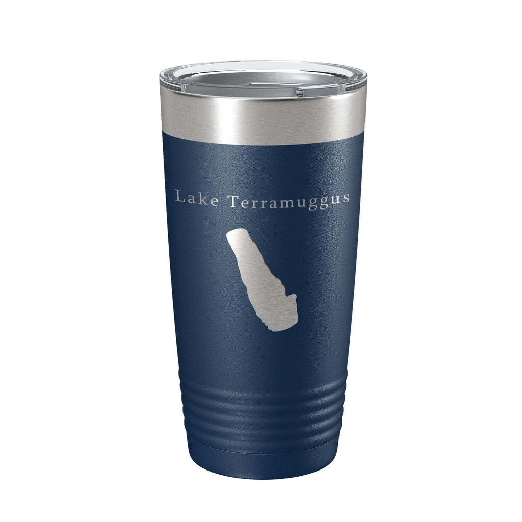 Lake Terramuggus Map Tumbler Travel Mug Insulated Laser Engraved Coffee Cup Connecticut 20 oz